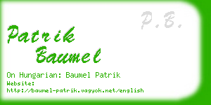 patrik baumel business card